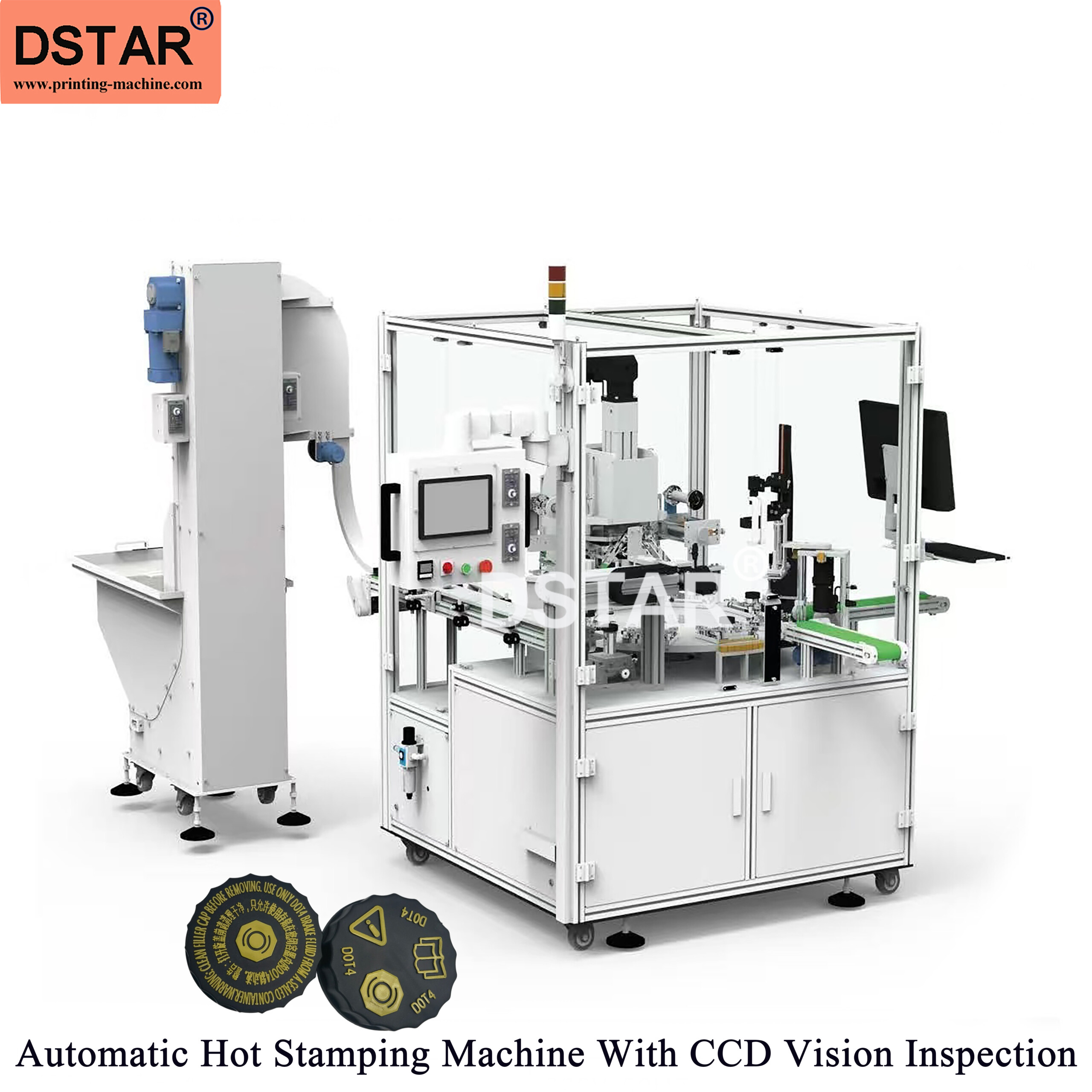 Automatic bottle lid foil stamping machine with CCD Automatic bottle lid foil stamping machine with CCD